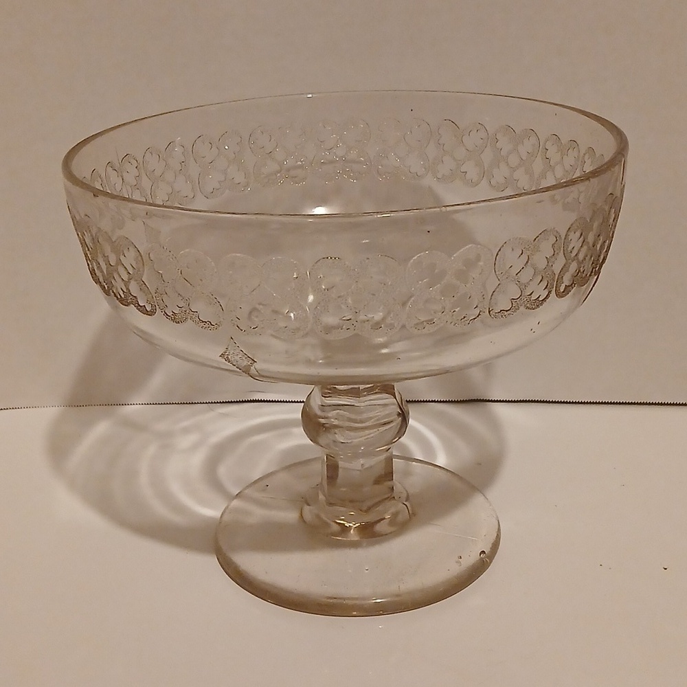 Elegant Antique 1880s EAPG Quatrefoil Clear Glass Compote Bowl